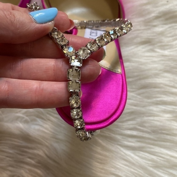 Jimmy Choo Saeda‎ 100mm satin crystal ankle strap pump size 35.5EU - Picture 11 of 16